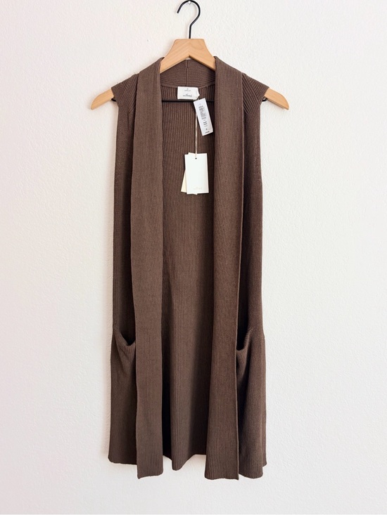 Wilfred Sweaters - NWT Wilfred Dunkirk Sweater Sleeveless Ribbed Long Vest Chocolate Brown